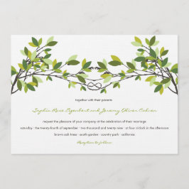 Mörk grönt känd Kärlek Träd, sommartid Bröllop Inbjudningar