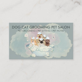 Mörk grönt katter Hundar Pet Groomer Visitkort