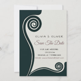 Mörk grönt koru - nystart - Spara vårt datum