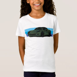 Mörk grönt korvett C6 med Blue Rand T Shirt