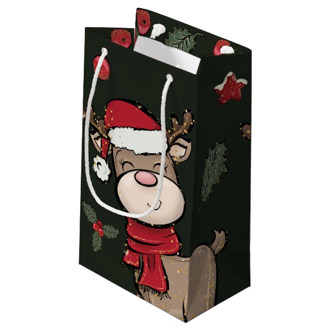 Mörk grönt liten skugga för renar och rödbär (Baksidan Vinklad)