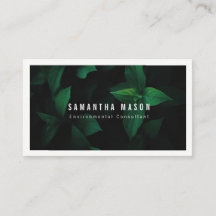 Mörk grönt Löv-Affärskortet