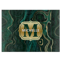 Mörk grönt malakit och guldfoil Strata Veining