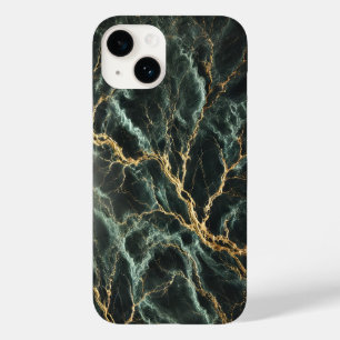 Mörk grönt marble med Guld Veins