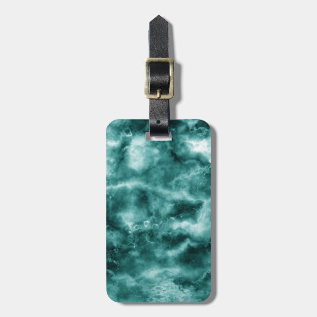 Mörk grönt Marble Struktur Bagagebricka (Vertikal Framsida)