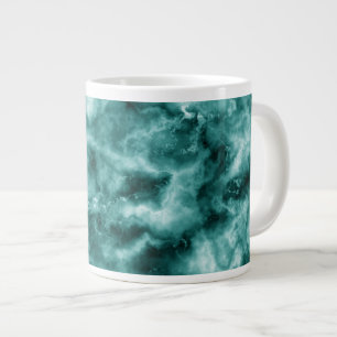 Mörk grönt Marble Struktur Jumbo Mugg