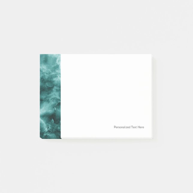 Mörk grönt Marble Struktur Post-it Block (Framsida)