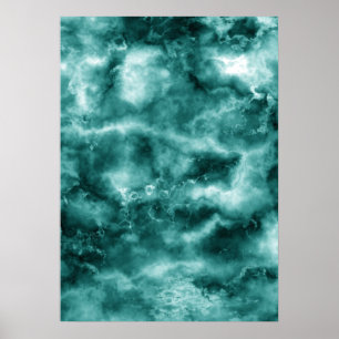 Mörk grönt Marble Struktur Poster