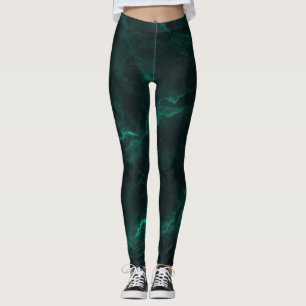 Mörk grönt marmor, sömlös struktur. leggings