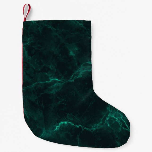 Mörk grönt marmor, sömlös struktur. liten julstrumpa (Framsidan)