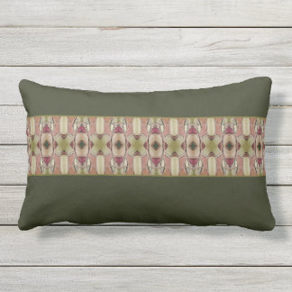 Mörk grönt med Beige och Burgundy Lumbarkudde