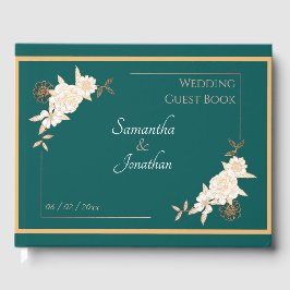 Mörk grönt med Cream Ro Bröllop Gästböcker