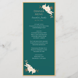 Mörk grönt med Cream Ro Bröllop Menu Meny