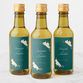 Mörk grönt med Cream Ro Bröllop Vinetikett