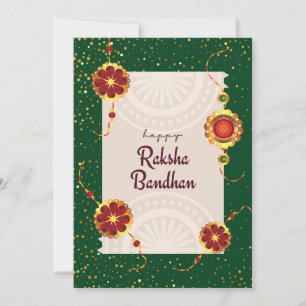 Mörk grönt med raakhis & raksha bandhan önskemål tack kort