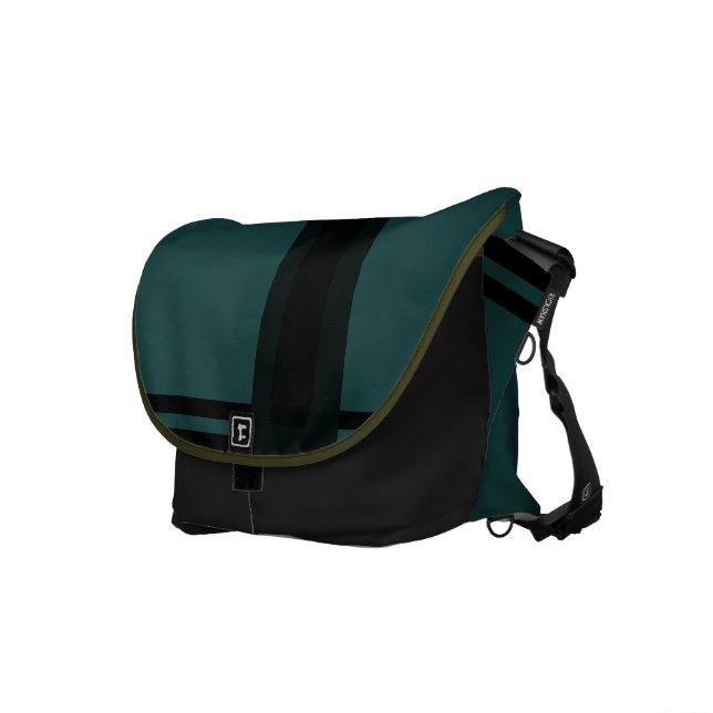 Mörk - grönt messenger bag (Högra Framsidan)