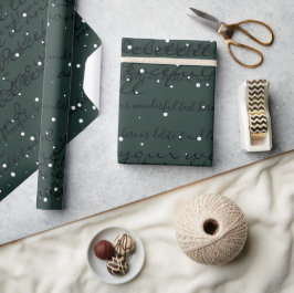 Mörk grönt minimal Anpassningsbar-skript, textsnöf Presentpapper