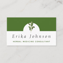 Mörk grönt minimalistisk naturmedicinsk konsult visitkort