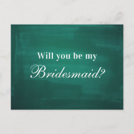 Mörk grönt modern Kommer du att bli min brud Vykort