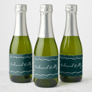 Mörk grönt Modern Whimsime Bridesmaid Bubly Mini
