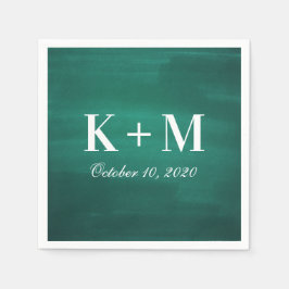 Mörk grönt moderna bröllop. Enkel elegant för smar Pappersservett