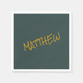 Mörk grönt, modernt guld-skrivskript pappersservett