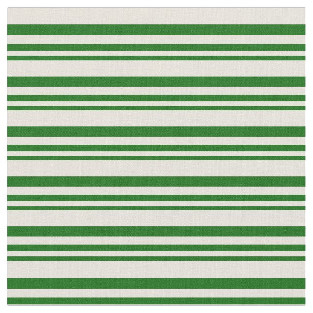 Mörk grönt och Beige Färgad Linjer Tyg (Närbild)