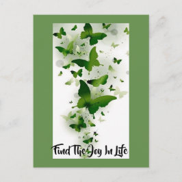 Mörk grönt och Grått-butterier Vykort