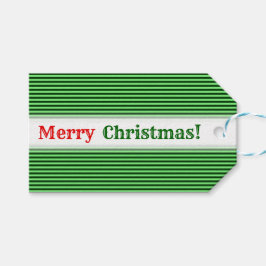 Mörk grönt och Ljust grönt Rand/Linjer Mönster Presentetikett