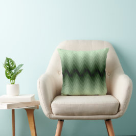 Mörk grönt och myntzigzag. dekorativ kudde