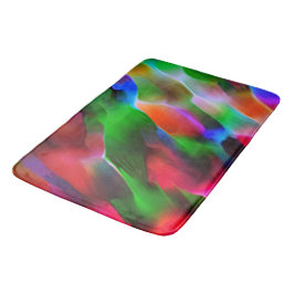 Mörk grönt och röd relief och djup badrumsmatta