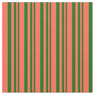 Mörk grönt och röd, stripe/länt Mönster Tyg