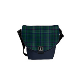Mörk grönt och Royal Blue Duncan Klan Tartan Kurir Väska