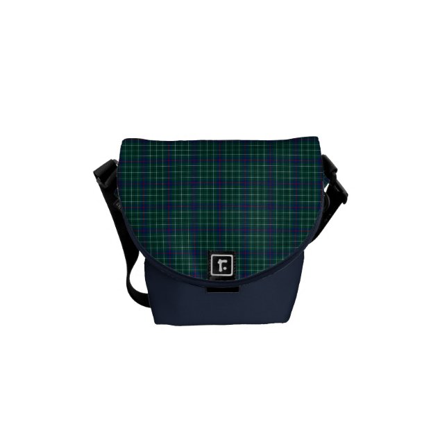 Mörk grönt och Royal Blue Duncan Klan Tartan Kurir Väska (Framsidan)