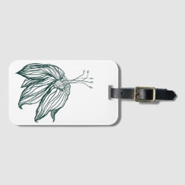 mörk grönt och teala monstera löv & lilies-kontur bagagebricka