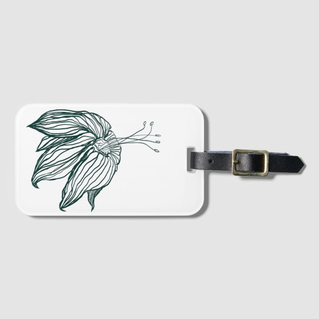 mörk grönt och teala monstera löv & lilies-kontur bagagebricka (Framsida horisontal)