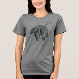 mörk grönt och teala monstera löv & lilies-kontur t shirt