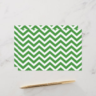 Mörk grönt och vit Chevron Bröllop Cardstock