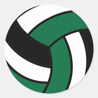 Mörk grönt och vit volleyboll runt klistermärke