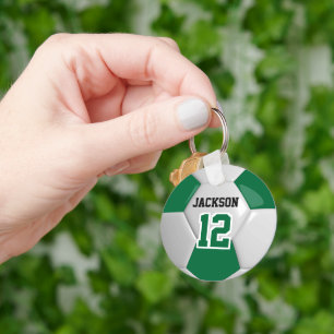 Mörk grönt och vita teamet ⚽ Boll Nyckelring