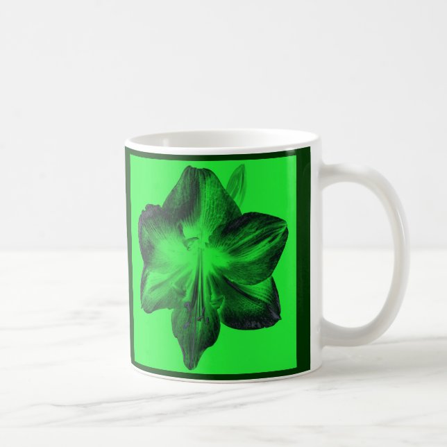 Mörk grönt om Ljust grönt Amaryllis Kaffemugg (Höger)