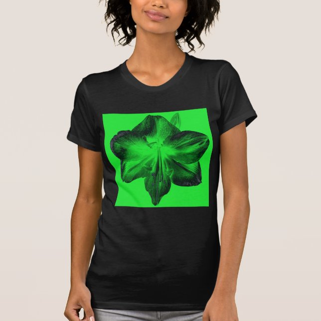 Mörk grönt om Ljust grönt Amaryllis T-shirt (Framsida)