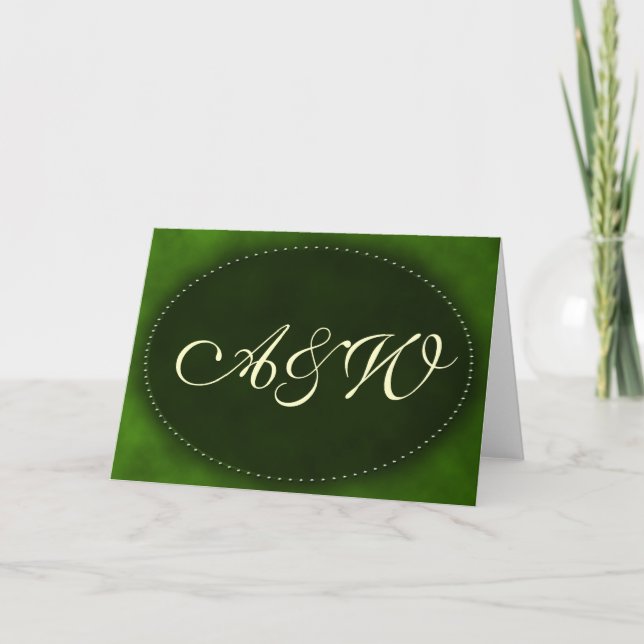 Mörk grönt oval kort (Framsida)