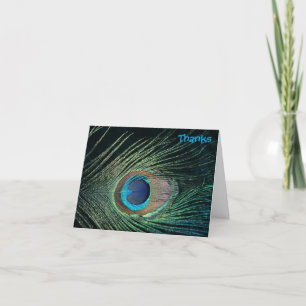 Mörk grönt Peacock Bröllop tackkort
