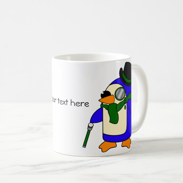 Mörk grönt Penguins Kaffemugg (Framsida höger)