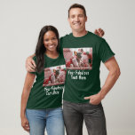 Mörk grönt personlig för foto och text t shirt<br><div class="desc">Personlig Upprepat foto och Mörk grönt text T-Shirt</div>