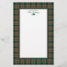 Mörk grönt Personlig i julklapp Brevpapper