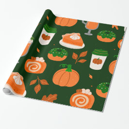 mörk grönt pumpakaffe presentpapper