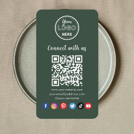 Mörk grönt QR-kod Anslut med USA Social Media Visitkort