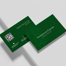Mörk grönt QR-kod för arkitektur som Bygger entrep Visitkort